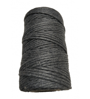 Graphite-colored braided cotton cord 40 m