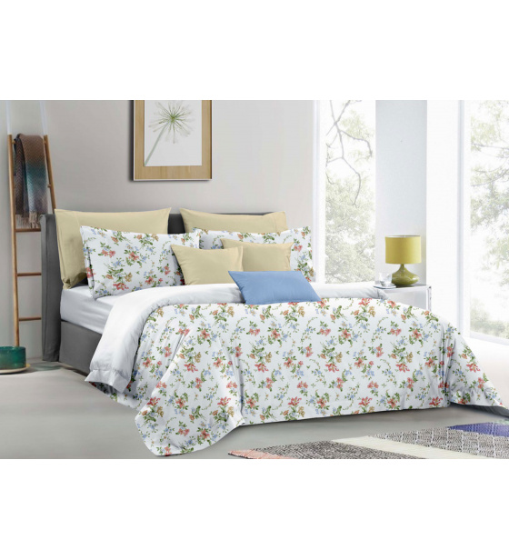 Flannel duvet cover with zipper, color White, 140x200 cm