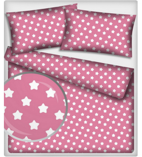 Children's cotton fabric 100% cotton, 125 g/m², width 160 cm, white gingerbread on amaranth