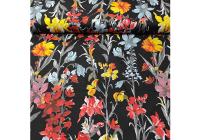 Cotton fabric Field on Black