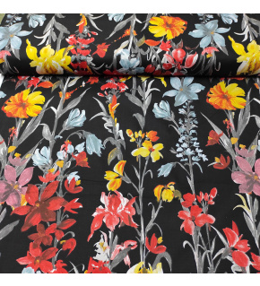 Cotton fabric 100% cotton, 125 g/m², width 160 cm, field on black