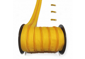 Yellow spiral zipper 5 mm by the meter