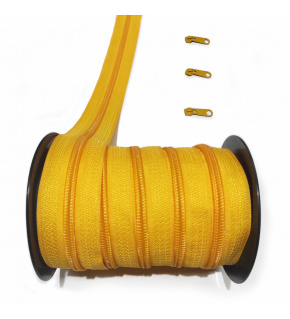 Yellow spiral zipper 5 mm by the meter