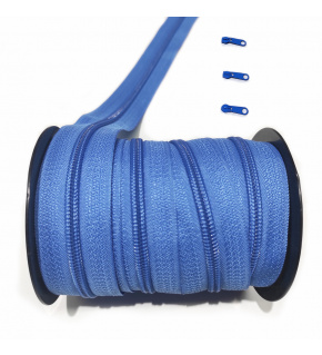 Spiral zipper cornflower blue 5 mm by the meter