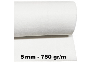 Technical felt 5 mm color White, width 150 cm