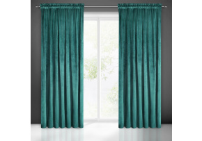 Decorative velvet curtain with pleating tape TURQUOISE 140x270 cm Decorative velvet curtain with pleating tape TURQUOISE 140x270 cm