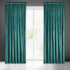 Decorative velvet curtain with pleating tape TURQUOISE 140x270 cm