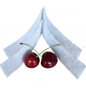 White hook and loop tape with adhesive 2x20 cm, width 20 mm