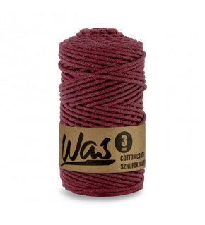 Cotton cord 3mm, 100m, WINE Cotton cord 3mm, 100m, WINE