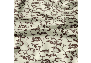 Children's cotton fabric by the meter Oriental Brown on Beige