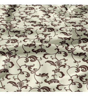 Children's cotton fabric by the meter Oriental Brown on Beige