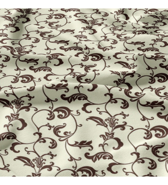 Children's cotton fabric by the meter Oriental Brown on Beige