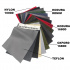Swatch of waterproof fabrics Teflon, Nylon 1000D, Oxford 1680d, Kodura 1680D, Kodura Denim, 15x20 cm