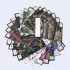 Sample of waterproof fabrics Kodura 600x300, patterns, 15x20 cm