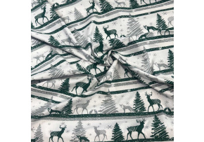 Christmas cotton fabric, by the meter, width 160 cm, Christmas pattern color Green 03