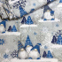 Christmas cotton fabric, by the meter, width 160 cm, Dark Elves.Blue on Gray