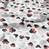 Cotton fabrics, by the meter. Red Rosettes on White
