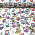 Cotton fabrics, by the meter. Owls Multi on White