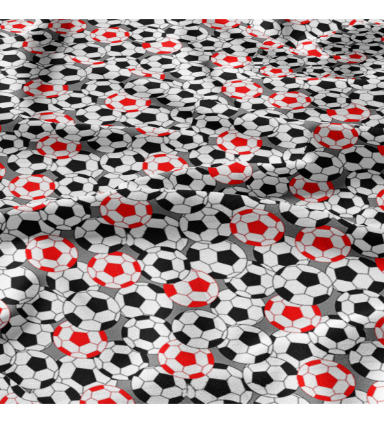 Cotton fabric 100% cotton, 125 g/m², width 160 cm, red football