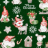 Christmas cotton fabric, by the meter, width 160 cm, Rudolph on Green