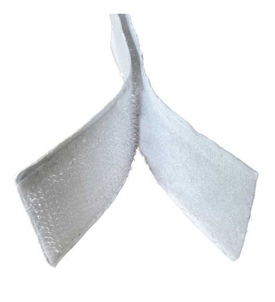 White hook and loop tape with adhesive 2x10 cm, width 20 mm