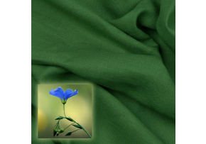 Natural linen fabric Oskar, Green, 265 gr/m2