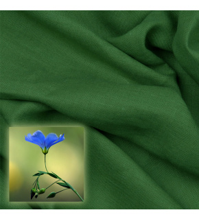 Natural linen fabric Oskar, Green, 265 gr/m2