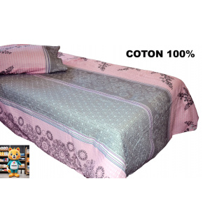 Crepe bedding with zipper, color Pink, 140x200 cm
