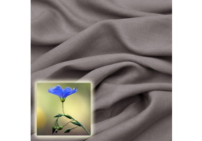 Natural linen fabric Oskar, Gray, 265 gr/m2