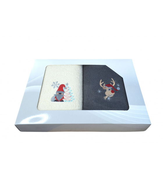Set of Terry Towels 2 pcs 70x140 cm, color Graphite and Ecru