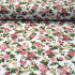 Cotton fabric Small Flowers Pink on White