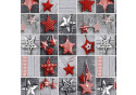 Vánoční látka, metráž 160 cm, vzor 49 barva šedá