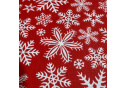 Christmas cotton fabric, by the meter, width 160 cm, White Snowflakes on Red