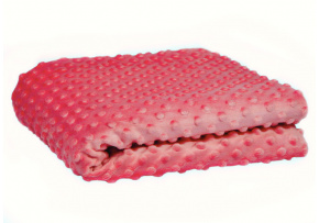 Minky Microfleece Fabric 380 Dot, Coral Color