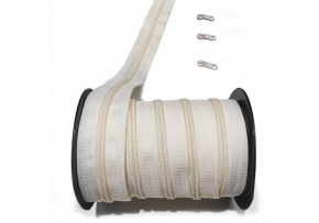 Ecru spiral zipper 5 mm by the meter
