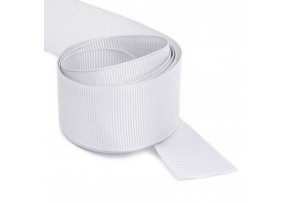 Grosgrain ribbon, color White, 30 mm package 50 m