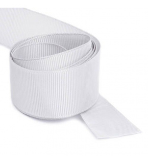 Grosgrain ribbon, color White, 30 mm package 50 m