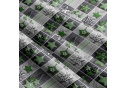 Christmas cotton fabric, by the meter, width 160 cm, Christmas ornaments stars Green on Gray