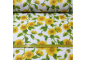 Cotton Fabric Sunflowers on White
