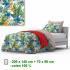 Cotton bedding with zipper, color Green, 140x200 cm