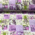 Cotton Fabric Flowers and Letter Purple