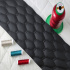 Eco-leather GEO color jet black quilted with threads 1.45 m x 0.42 m