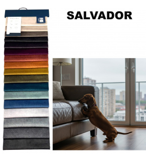 Sample of velour fabrics Salvador Pet Proof, 17x19 cm