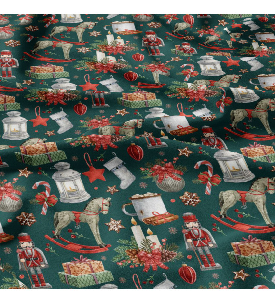 Christmas cotton fabric, by the meter, width 160 cm, Christmas Guard-35