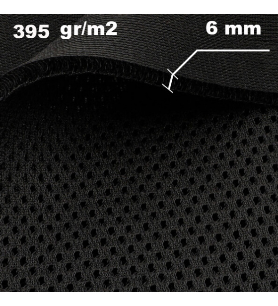 3D Mesh Knitted 395 gr/m2 Black, 6mm