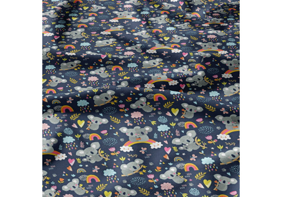 Cotton fabrics, by the meter. Pandas on the Rainbow at Garnet