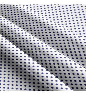 Children's cotton fabrics, by the meter. Dot 4 mm, dark blue on White