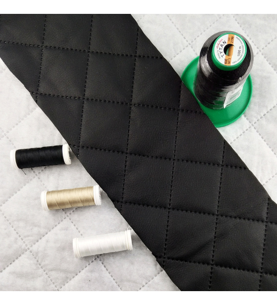 Eco-leather color black quilted 1.45 m x 0.35 m
