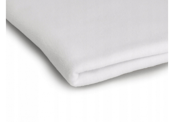 Polar fleece fabric 200 g/m², width 150 cm, white, by the meter