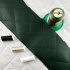Ultrasonically quilted eco-leather, dark green color, by the meter